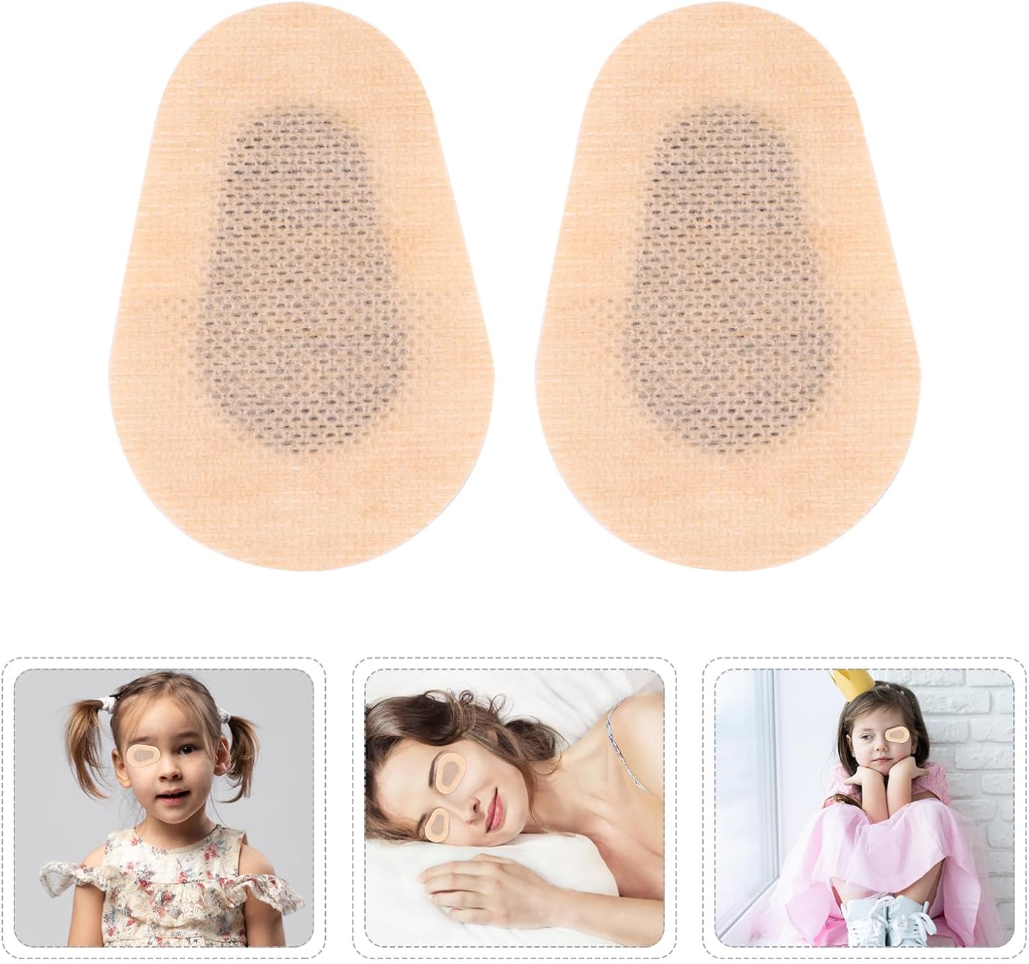 Artibetter 6 Pairs White Non-Woven Fabrics Eye Patches Strong Water Absorption and Stickiness Practical Eye Pads and Care