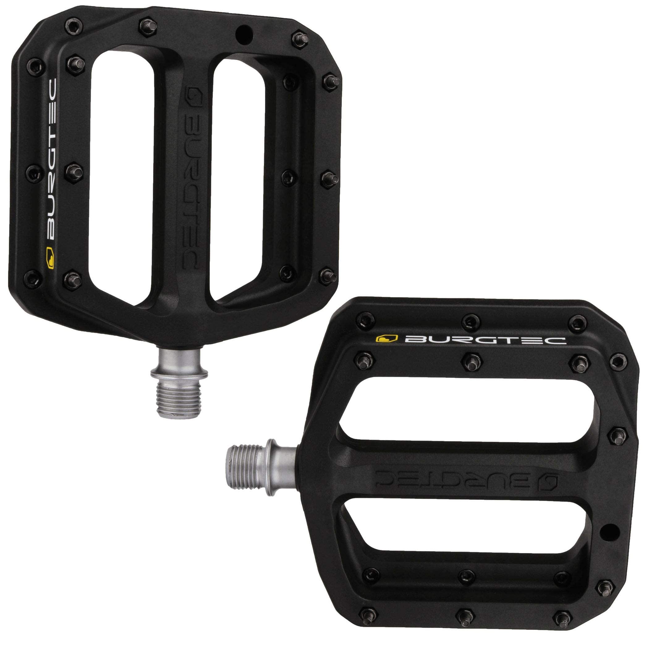 Burgtec MK4 Composite Flat MTB Pedals - Black / Lightweight Nylon