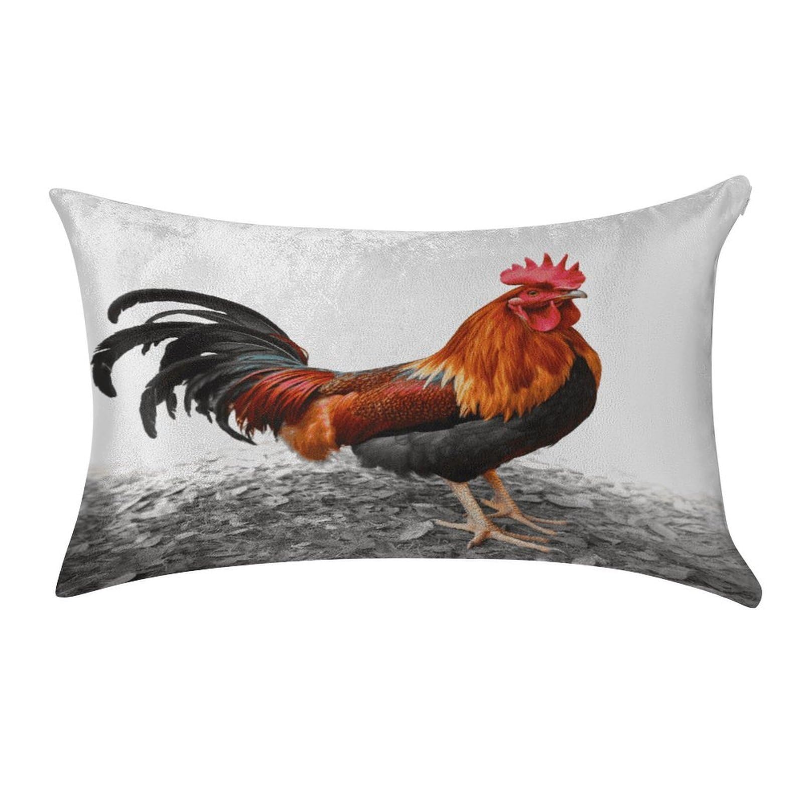 FekiLoot Chicken Rooster Pillow Covers Luxury Velvet Oblong Pillowcases Rectangular Throw Pillows Case Decorative Velvet Cushion Covers Ultra Soft Lumbar Pillow Shells 12 X 20 in