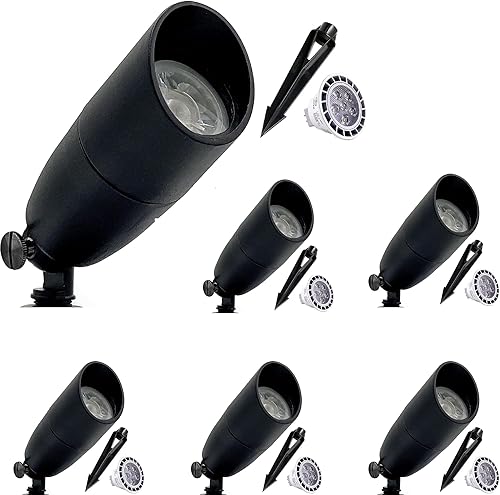 Focos LED para exteriores, 7 W, luz LED de paisaje 111, luz de pared de metal de aluminio sólido, iluminación de seguridad, luces LED de patio para