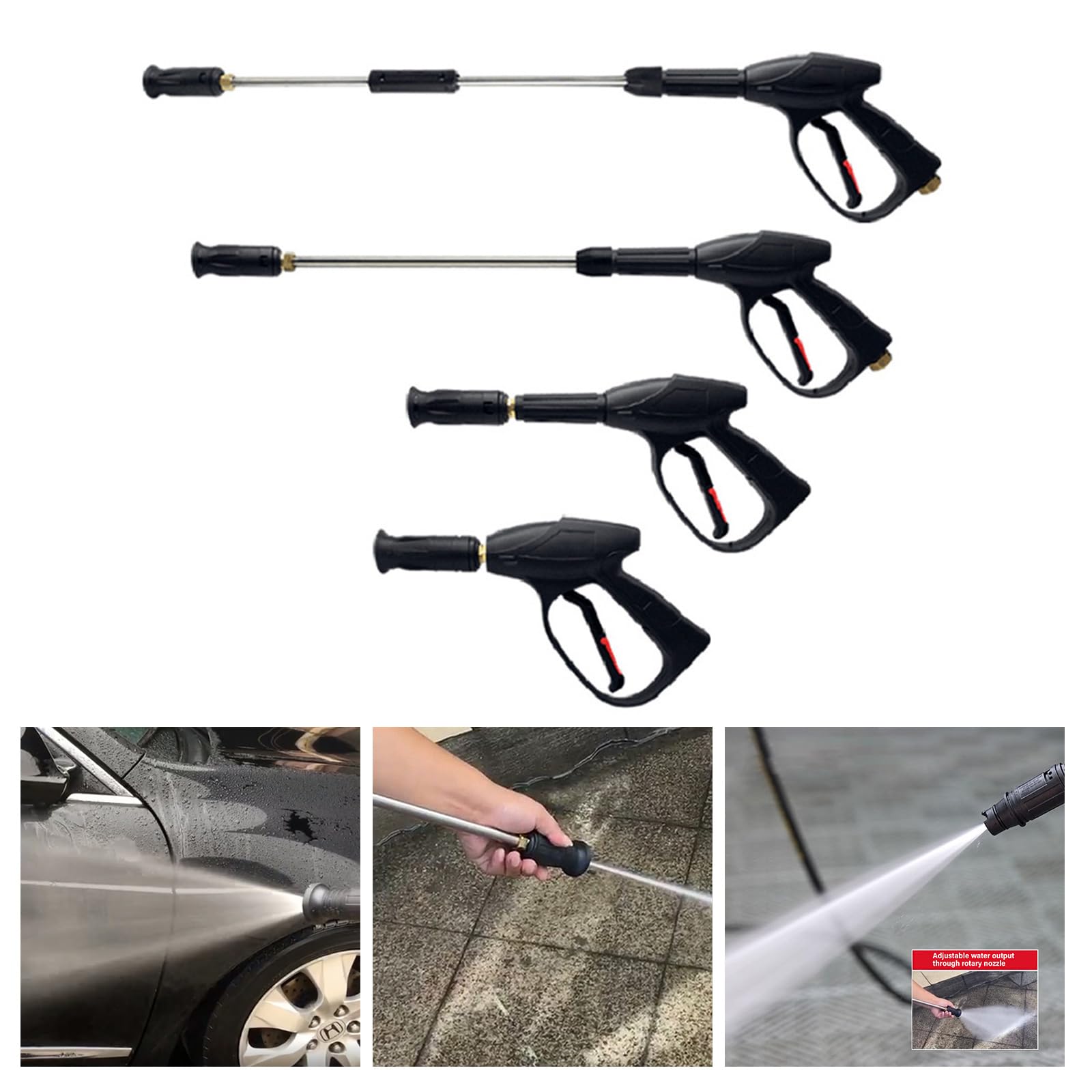 Nawwgy High Pressure Nozzle, Adjustable Metal Sprayer Guns, Turbos Washer Suitable for Garden Hose Car Wash and Plant Watering Car wash Water Gun