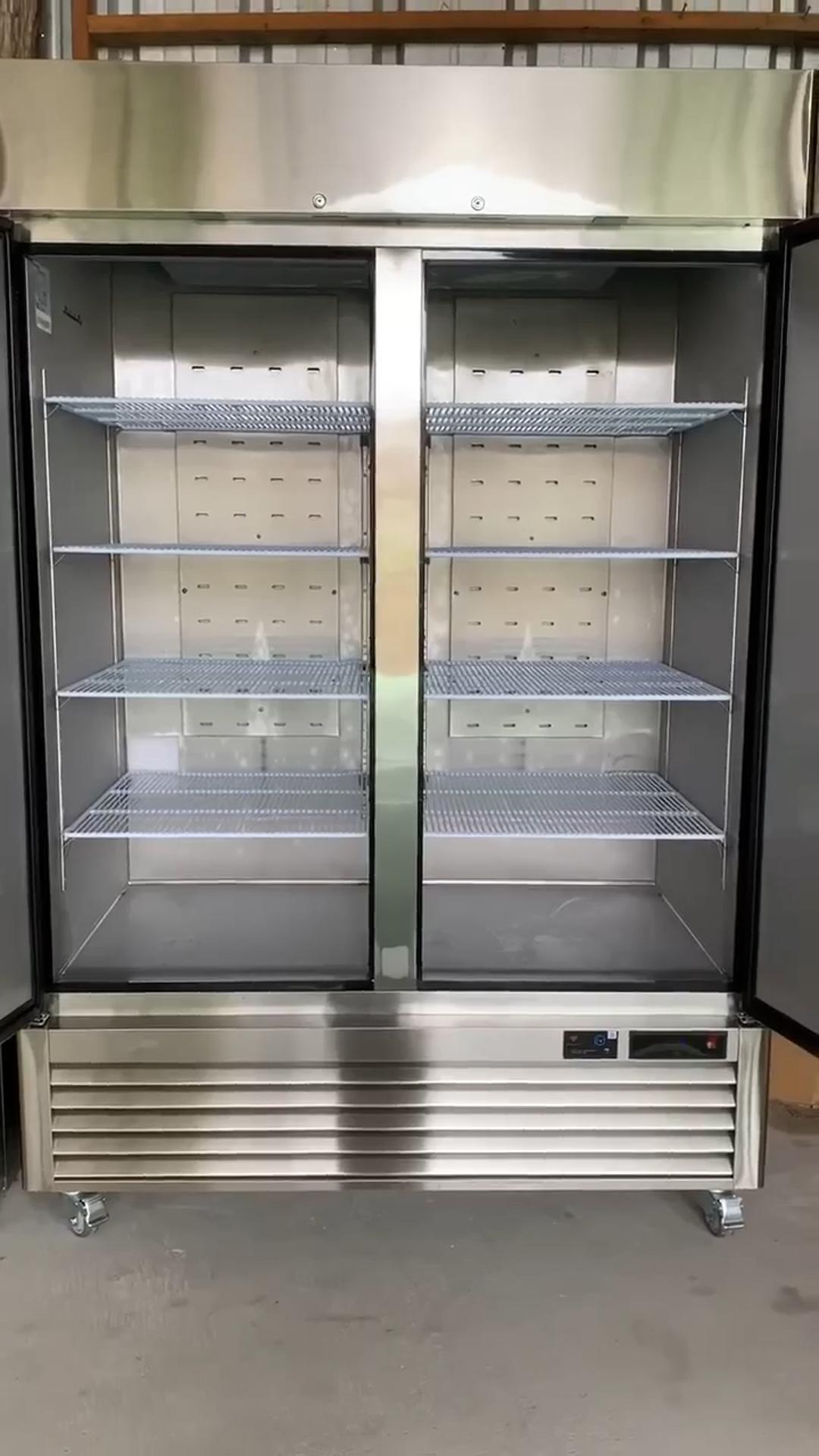 Image of VEECOOL Commercial Upright Freezer WiFi-Enabled, 82 inch Solid Door Stainless Steel Reach in Freezer with 12 Shelves, Bottom Mounted, Auto Defrost, LED Lighting, Digital Control, ETL&ETL Sanitation