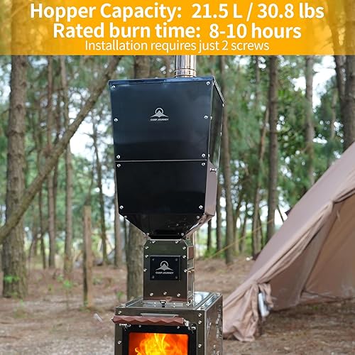 Miniatura 3 de Estufa de leña multifuncional, estufa portátil de acero inoxidable 304 con horno, mesa de campamento, quemador de pellets, supresor de chispas y 6