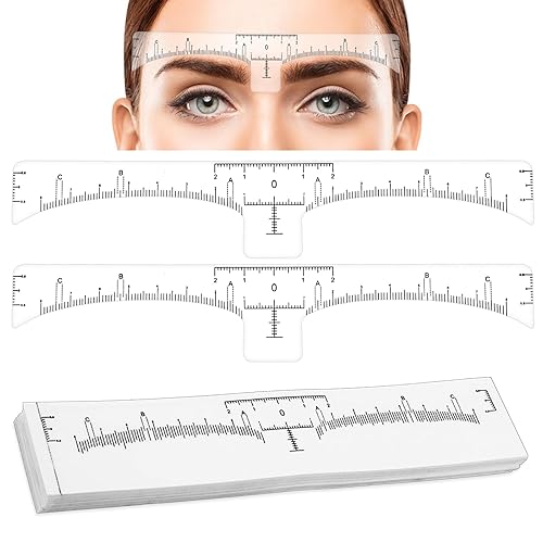 50 Pcs Eyebrow Ruler Stencils - Abeillo Disposable Brow Ruler Sticker, Microblading Eyebrow Template, Brow Measuring Shaper Tool, Eyebrow Mapping 50 Pcs Eyebrow Ruler Stencils - Abeillo Disposable Brow Ruler Sticker, Microblading Eyebrow Template, Brow Measuring Shaper Tool, Eyebrow Mapping