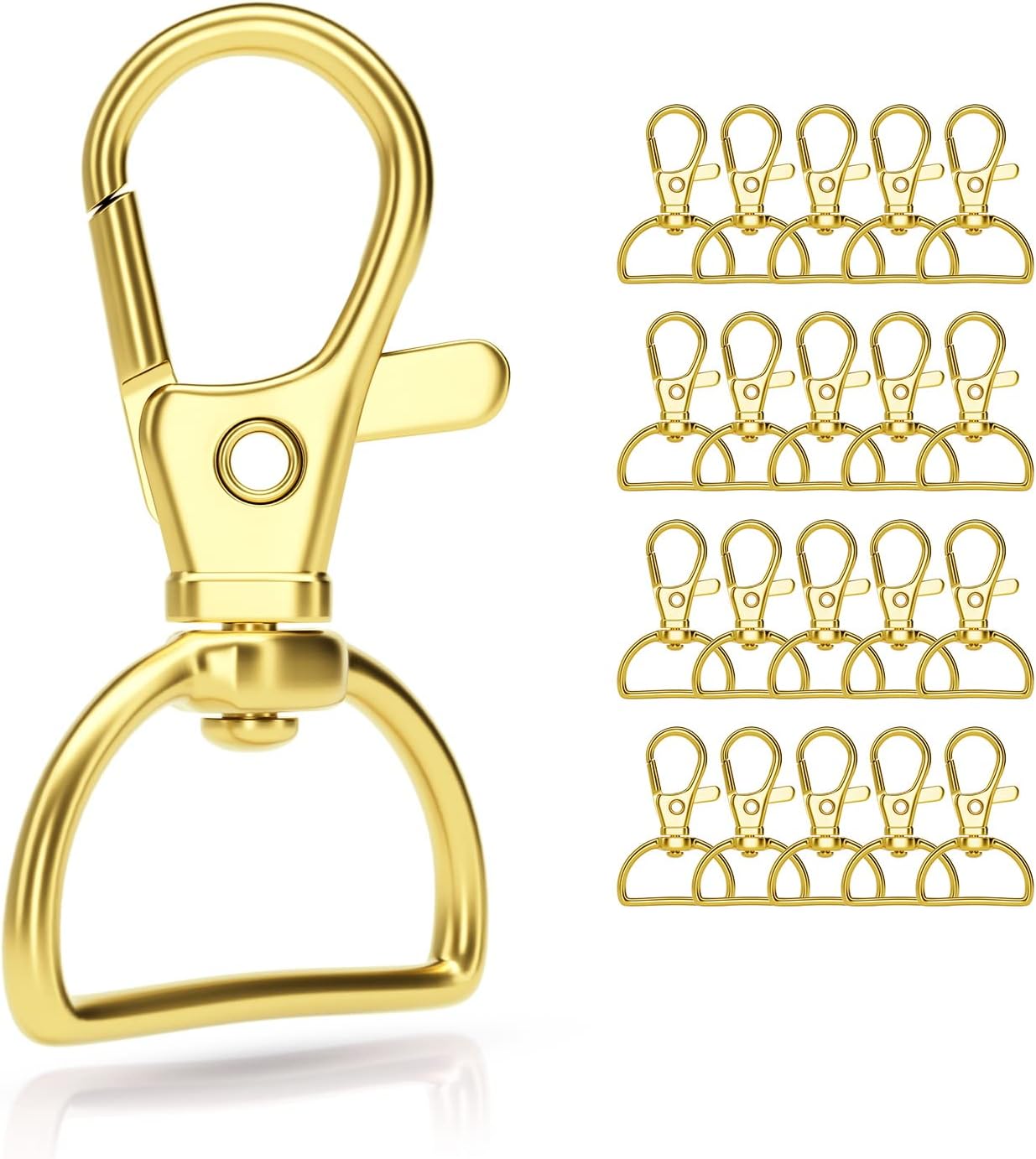 Keychain Clips, D Ring Clip Lanyard Hardware for Keychain Making, Swivel Key Chain