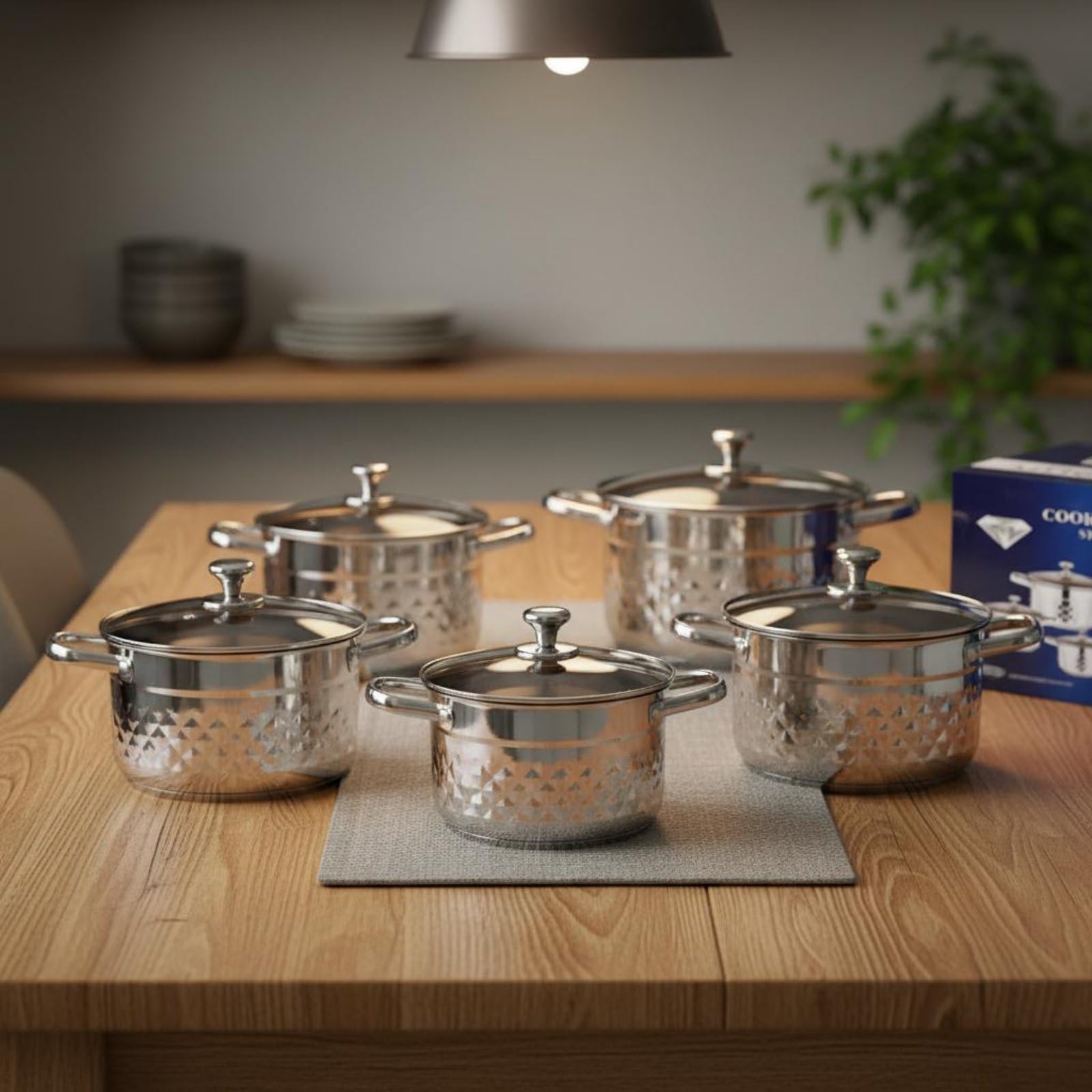 8 Pièces Set de Casseroles Inox Double Poignée Casserole En Acier Inoxydable Fond Épais Ensemble de Cuisine En Acier Inoxydable pour Restauration, Moderne, Poignées En Or Rose