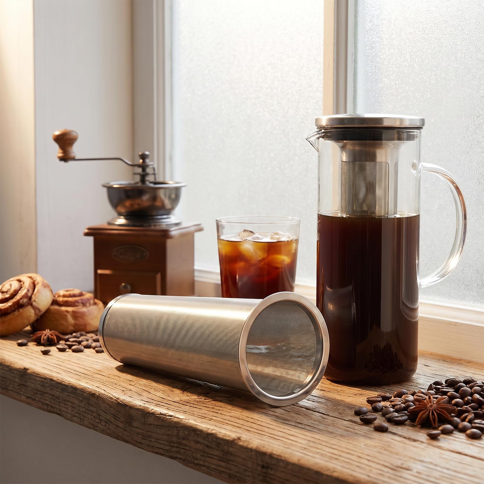 Confezione da 4 filtri per caffè freddo per barattoli da 1,8 l a bocca