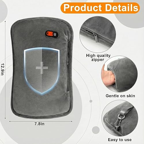 Miniatura 4 de Calentadores de manos recargables, guantes térmicos eléctricos para mujeres y hombres, bolsa calentadora de manos con 6 niveles de 5 V,