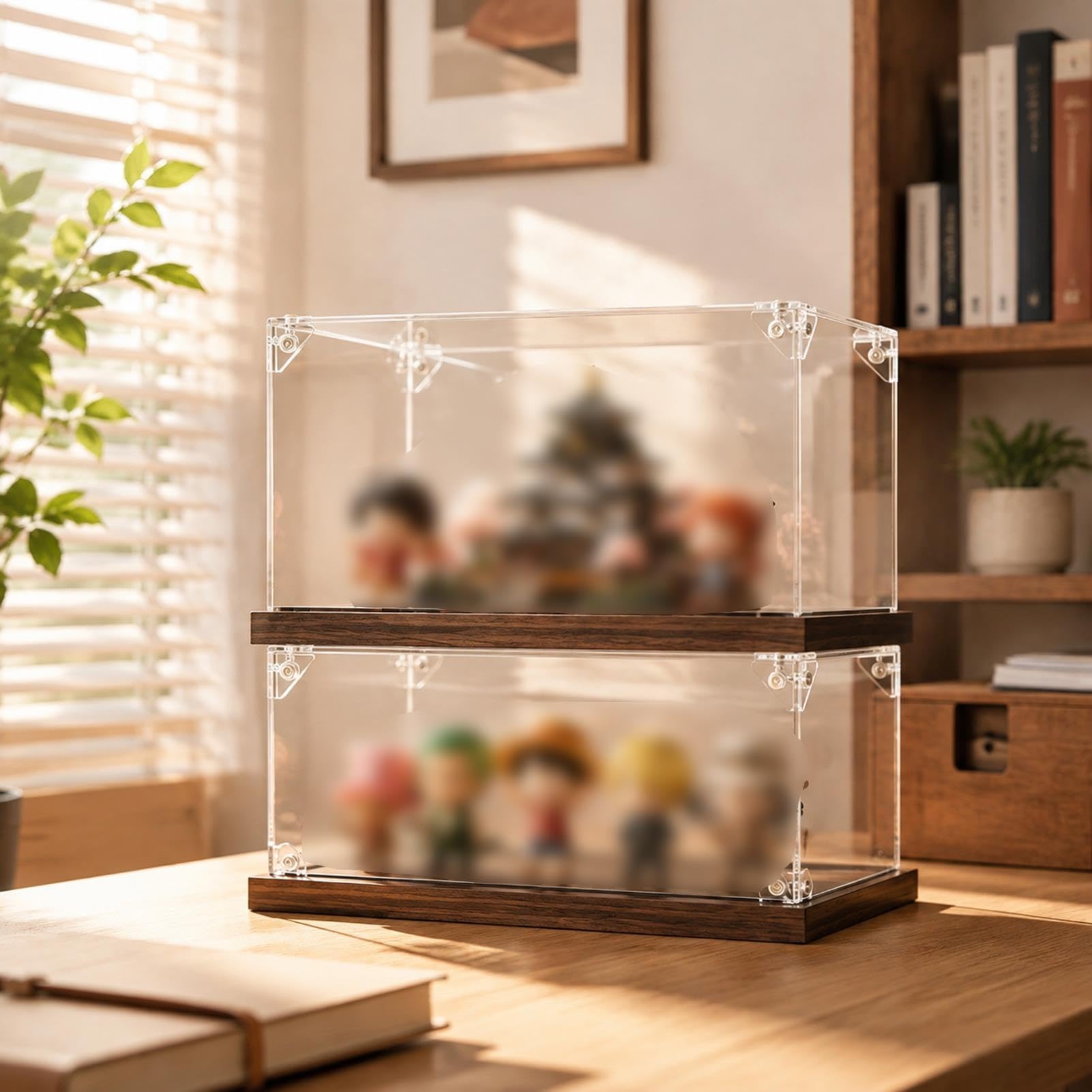Caja Expositora para Miniaturas con Base De Madera, Personalizable