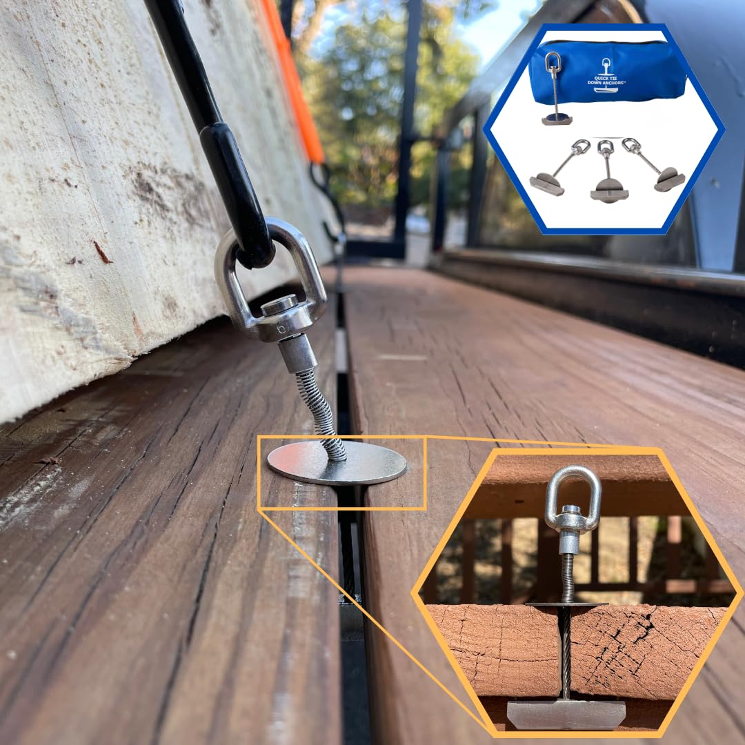 4 Pack - The Innovative anchoring Solution That utilizes The Gap Between Boards for Docks, Decks, Trailers, Resistance Bands, Shade Sails, Dog Leashes and More!