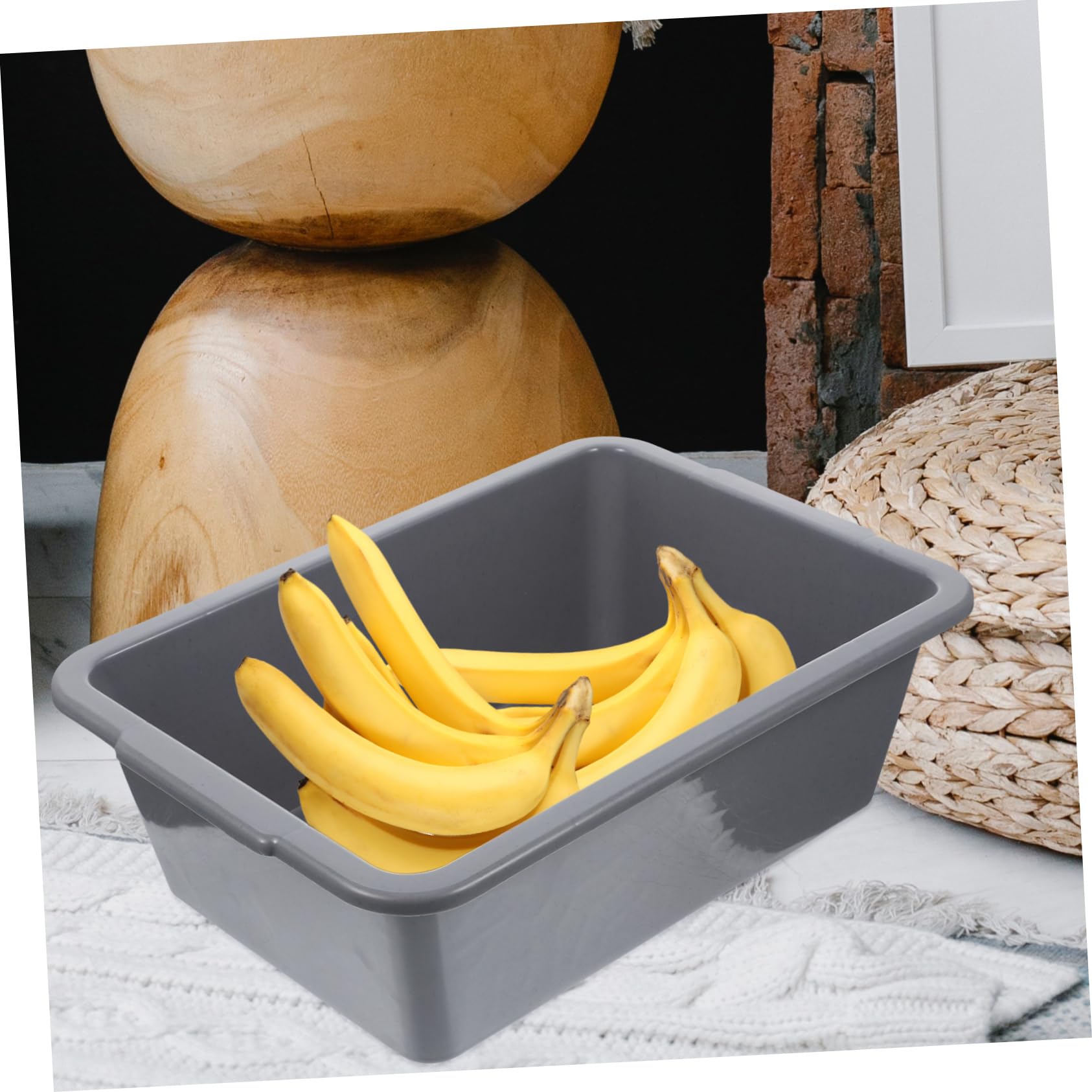 LABRIMP Cubo Rectangular Plastico de Almacenamiento Multiusos para Restaurante y Hogar, Asas, Fácil de Mover, Adecuado para Lavar Cuencos y Verduras