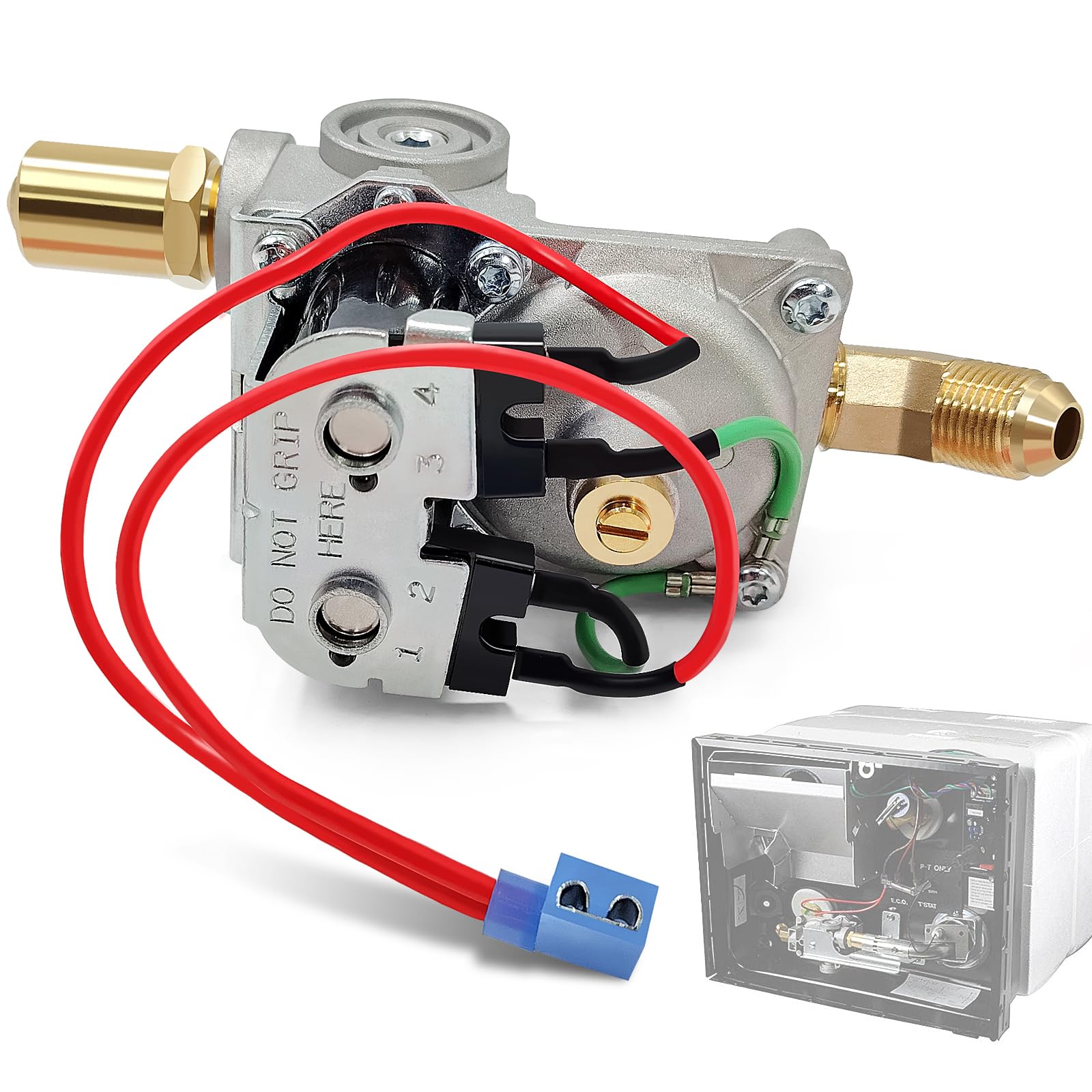 LOBIUTIYA 92089 Válvula de gas para calentador de agua de RV de 10 galones, compatible con Dometic Atwood G10 GC10 GCH10 GH10 G16EXT GE16EXT, piezas de calentador de agua 92089 93870 93869 93844, conjunto de válvulas SVC OEM de 10 galones