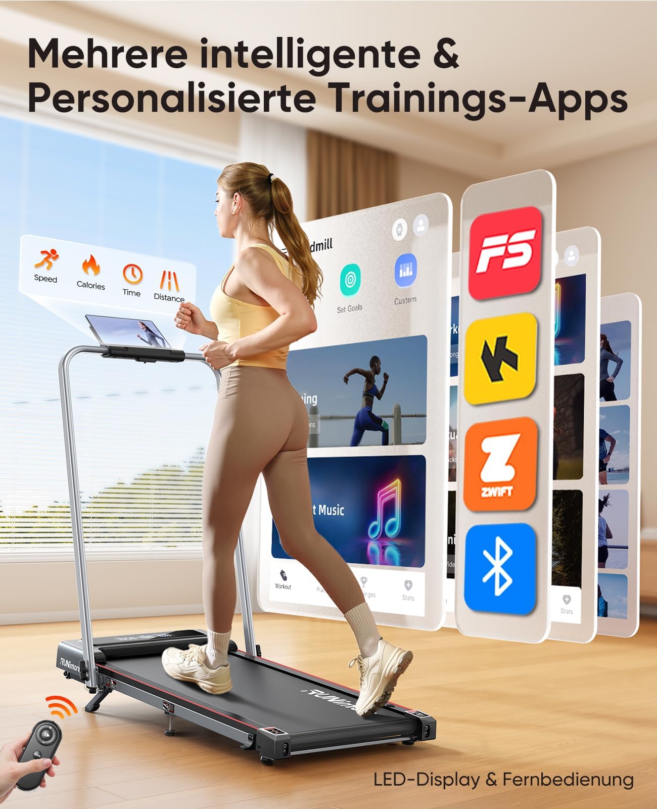 6 IN 1 Laufband für Zuhause mit Neigung,12km/h Walking Pad mit 9% Steigung,2.5HP Klappbar Laufband für Zuhause & Büro,2-LED-Anzeige,120KG,Keine Installation