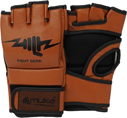 Guantes MMA para hombre, guantes de boxeo con palma abierta, guantes de boxeo de cuero para artes marciales para hombres y mujeres, guantes de