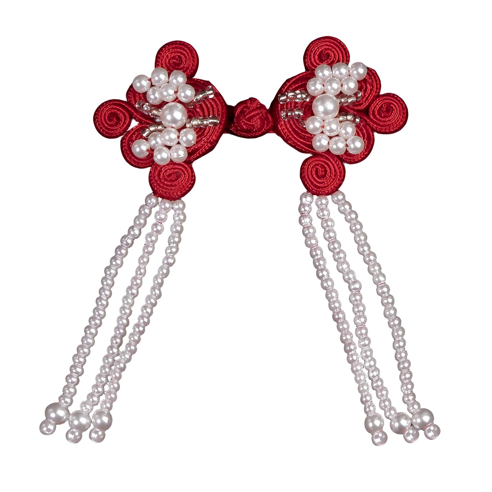 Tsophreniq Sophisticated Oriental Styles Satins Frogs Fasteners with Beads Embellishment Chinese Fashion Sewing Accessories