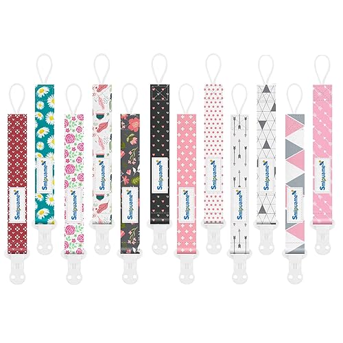 Miniatura 22 de Smlpuame Clip para chupete para niña, paquete de 6 elegantes correas de clips para bebés, soporte para paci con clip de metal, ligero, universal, se