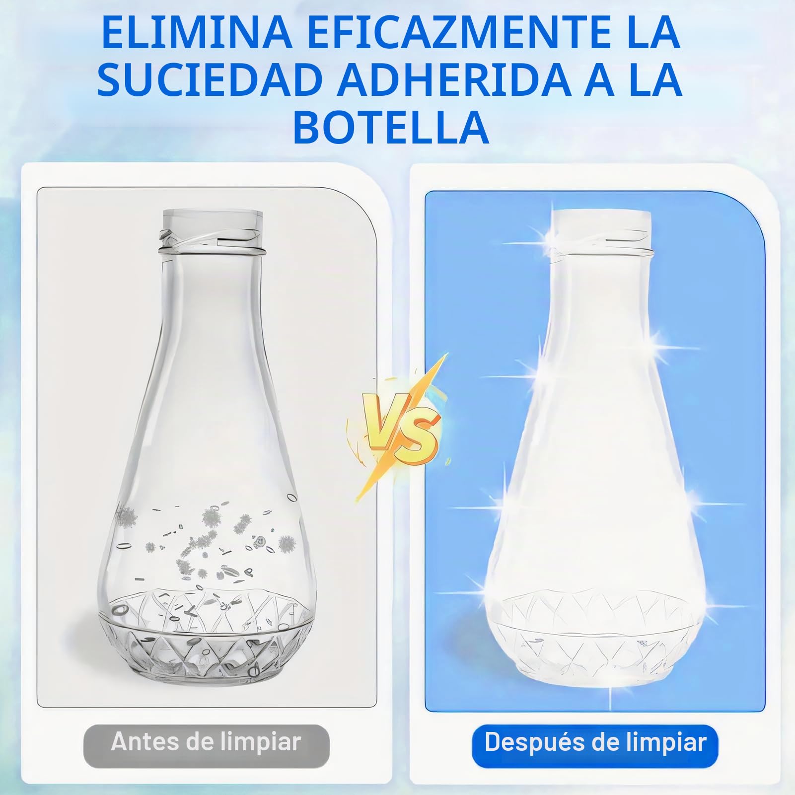 Cepillo limpiabiberones de 31 cm con Cabezal de Esponja Suave, Compatible con Botella de Cristal Sodastream, Limpiador de Botellas sin arañazos, Elimina la Suciedad persistente
