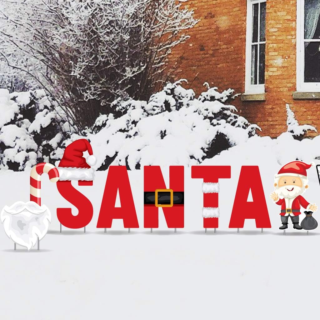 VictoryStore Christmas Yard Decorations: Santa We Believe Letters Yard Display 20pcs Includes Stakes
