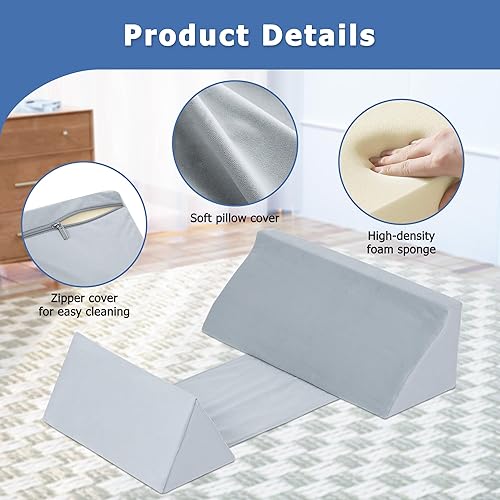 Miniatura 5 de Fanwer Almohada de cuña para dormir de lado, almohada de espalda para dormir de lado, cuñas de cama y posicionadores corporales para después de la
