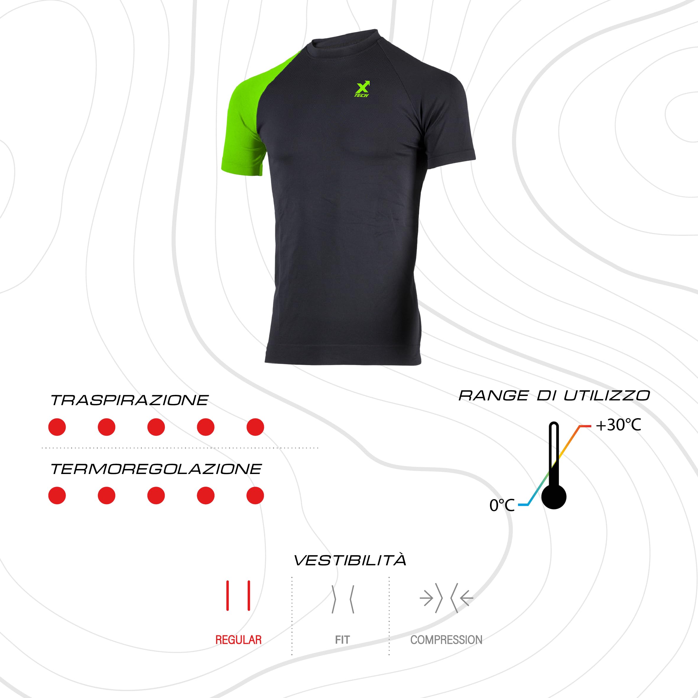 Camiseta Power 01 de manga corta negra S/M, camiseta técnica 4 estaciones, ligera y transpirable, para correr, senderismo y gimnasio