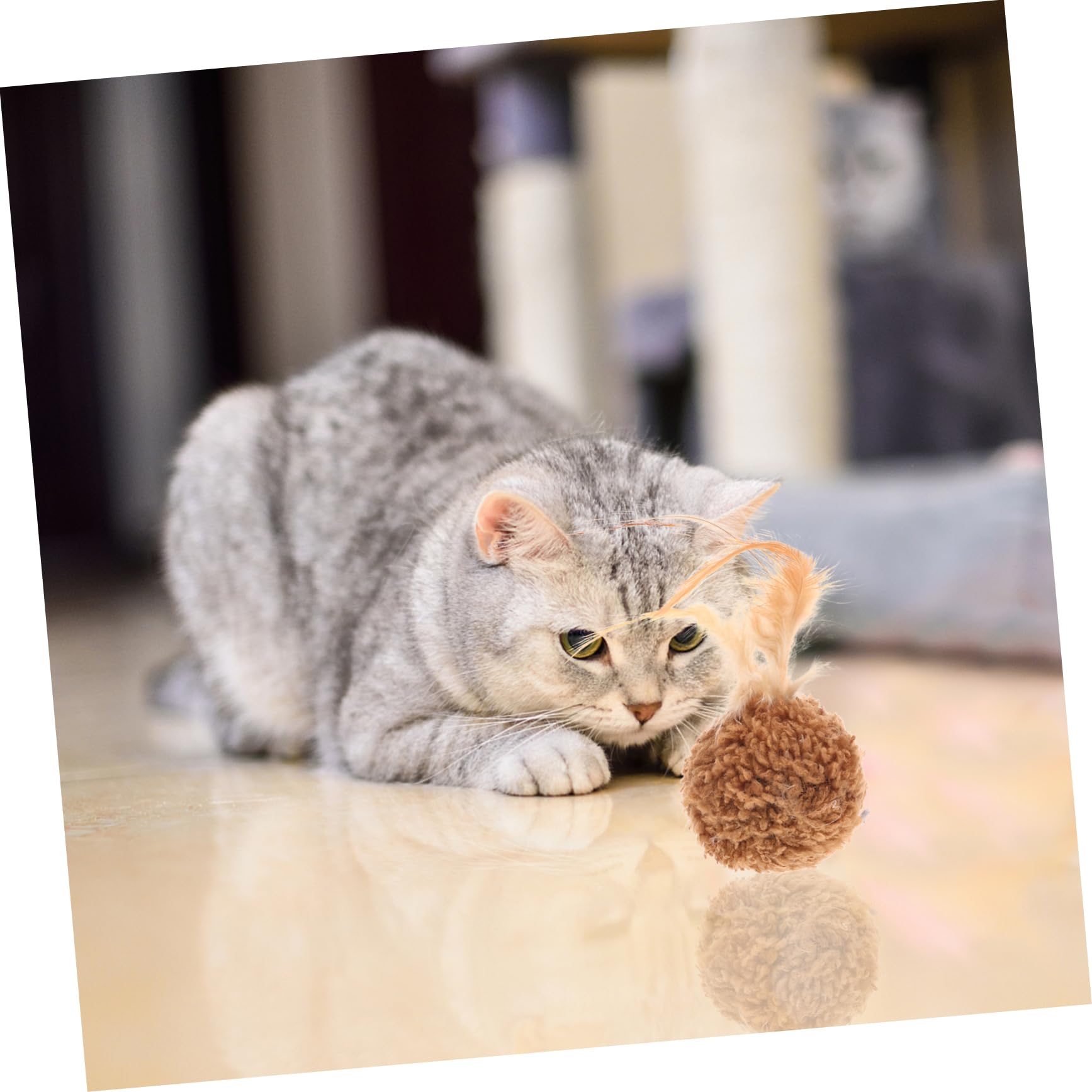 Yardwe Lot De 3 Accessoires pour Chaton Jouet Compact pour Chat Petit Jouet en Peluche Doux Et Amusant Jouet Interactif pour Chat 9 Pièces X 3