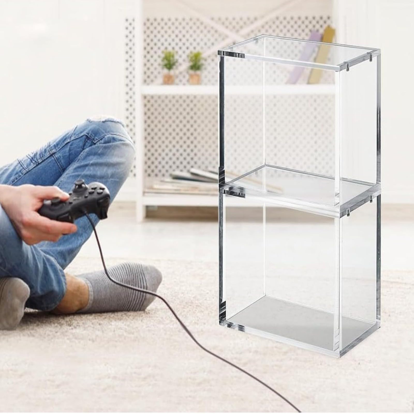 Vitrina acrílica transparente para caja de refuerzo TCG, almacenamiento apilable de 4 mm de grosor con cierre seguro, a prueba de polvo y humedad (2)