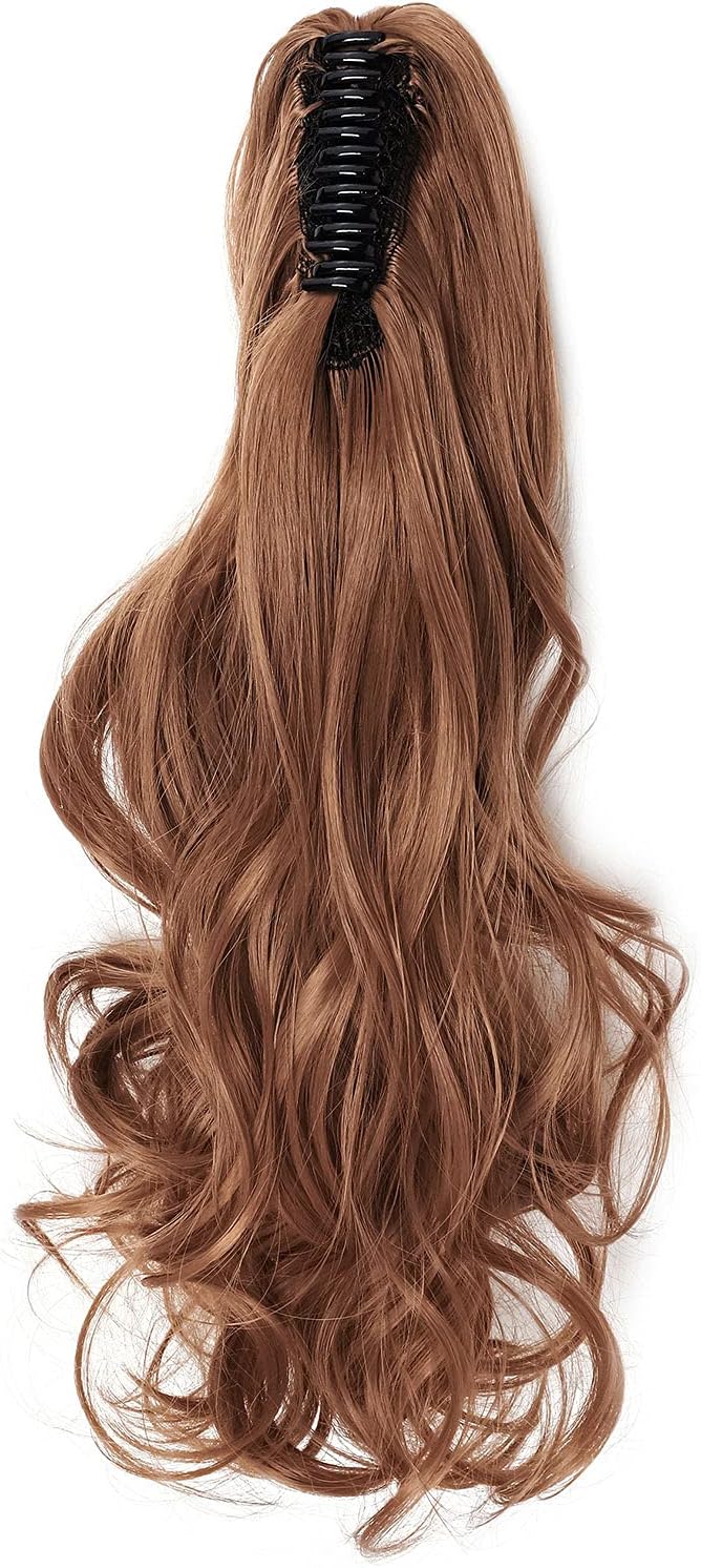 S-noilite ponytail extension clip in hair extension claw on Curly Wavy Pony Tail Synthetic hairpieces for women 18" & 145g Curly - Image 3