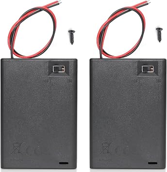 3X AA Battery Case Holder with Lead Wire Bundle Switch Cover and Screws, Battery Storage Boxes, AA Charging 3 Bay Battery Holder, 3 Slots in Parallel Plastic Batteries Case