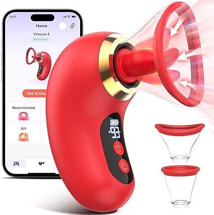 Vibrator Adult Sex Toys for Women - 5IN1 Sucking Vibrator Rose Sex Toy, 3 Sucking, 9 Tongue Licking & Vibrating Adult Toys, LCD Display Removable Cup Clitoral G Spot Vibrators
