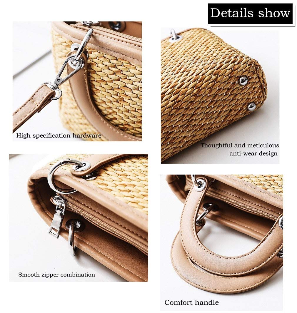 CXBLTendenze di Moda Donna Paglia Borsa a Tracolla Ms Ms Borsa a Mano Donna Paglia Borsa a Mano