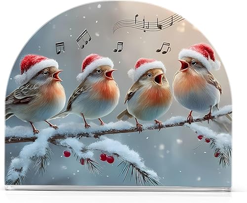 Vista 17 de Muñeco de nieve árbol de Navidad noche servilleta titular de cocina dispensador de papel de seda cóctel para mesa de comedor, invitados de fiesta