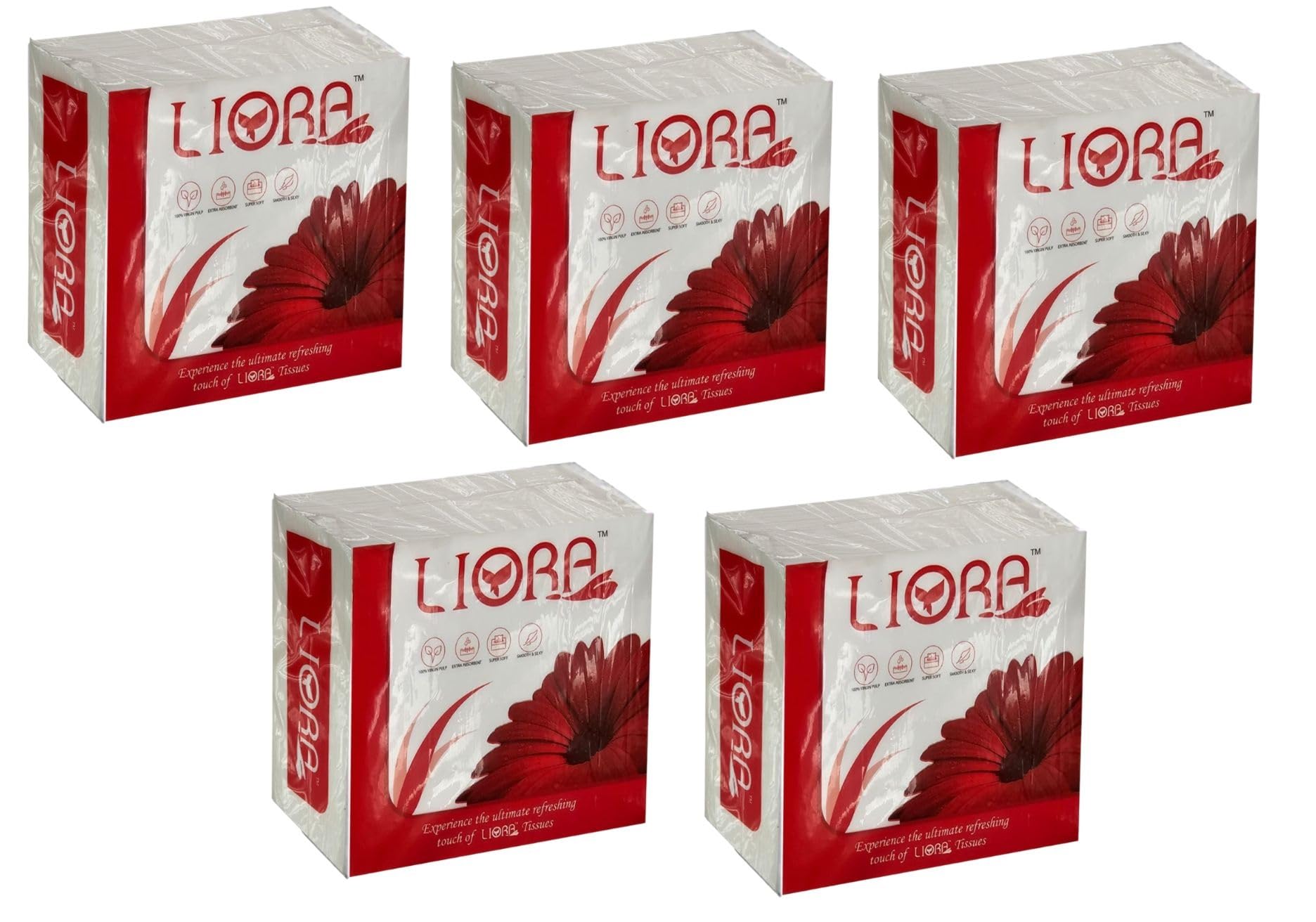 Liora Napkins White Paper Tissues 30 x 30, 1 Ply Soft, Durable & Absorbent Napkins for Home, Kitchen, Office, Cafe 100 Pulls per Pack, Pack of 5 (Total 500 Pulls)-image-27
