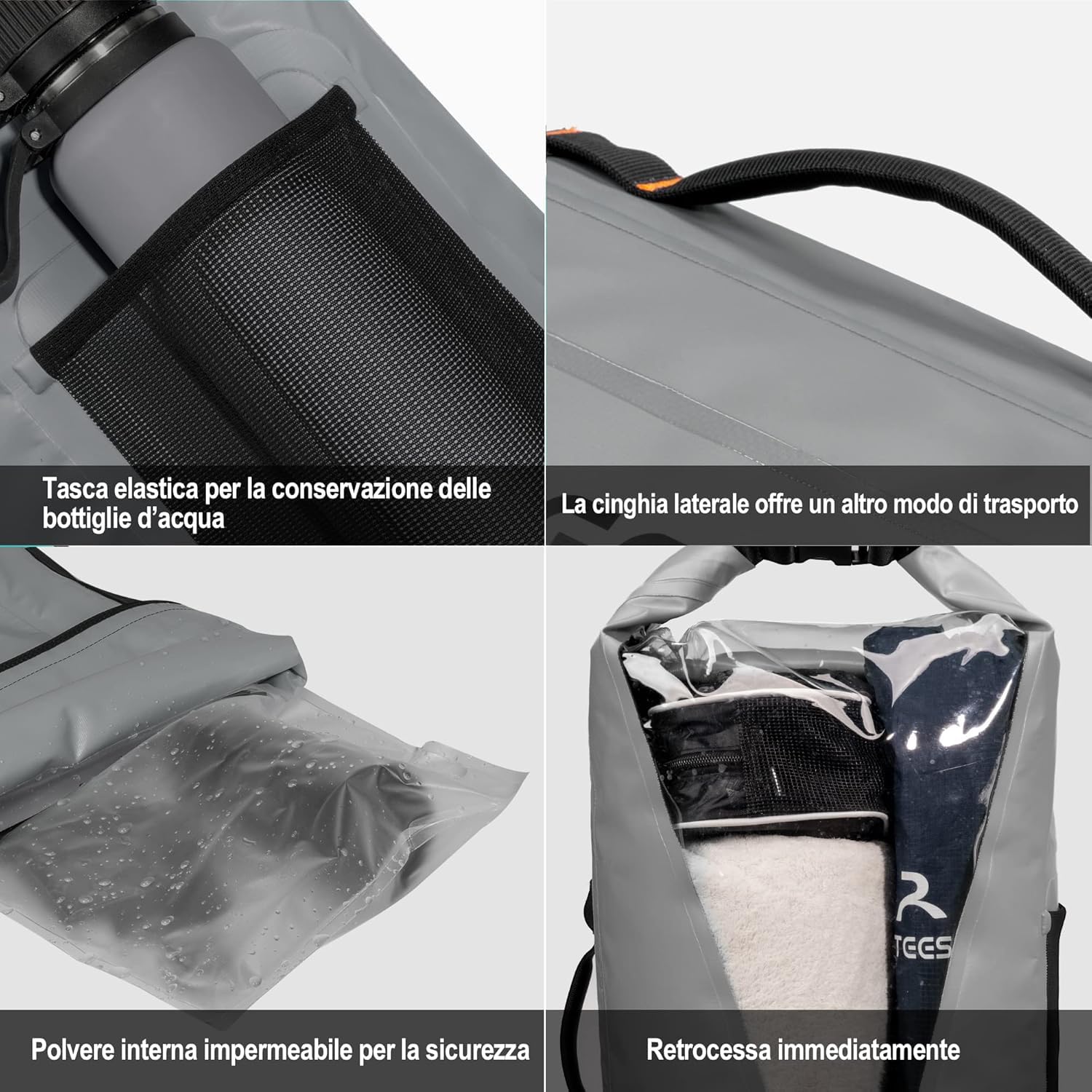 Borsa Impermeabile Mare Aggiornato, 45L 40L 30L 20L Zaino Impermeabile Sacca Stagna Sacca Impermeabile Con Spalline Per Kayak Tour in Barca Canoa/Pesca/Rafting/Nuoto/Canottaggio