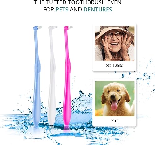 Miniatura 3 de Boao 12 piezas de cepillo de dientes copetudo, cepillo de dientes compacto a granel, cepillo de dientes de ortodoncia suave, cepillo interdental