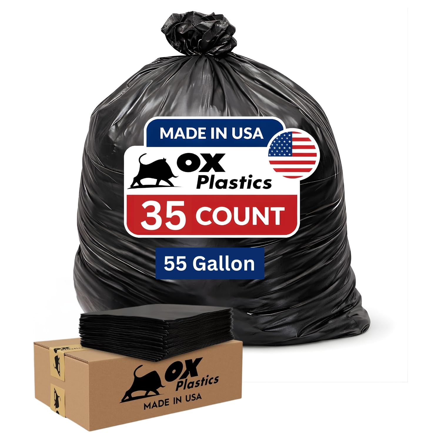 Amazon.com: 55 Gallon 4mil Trash Can Liners Bags - (35 Count