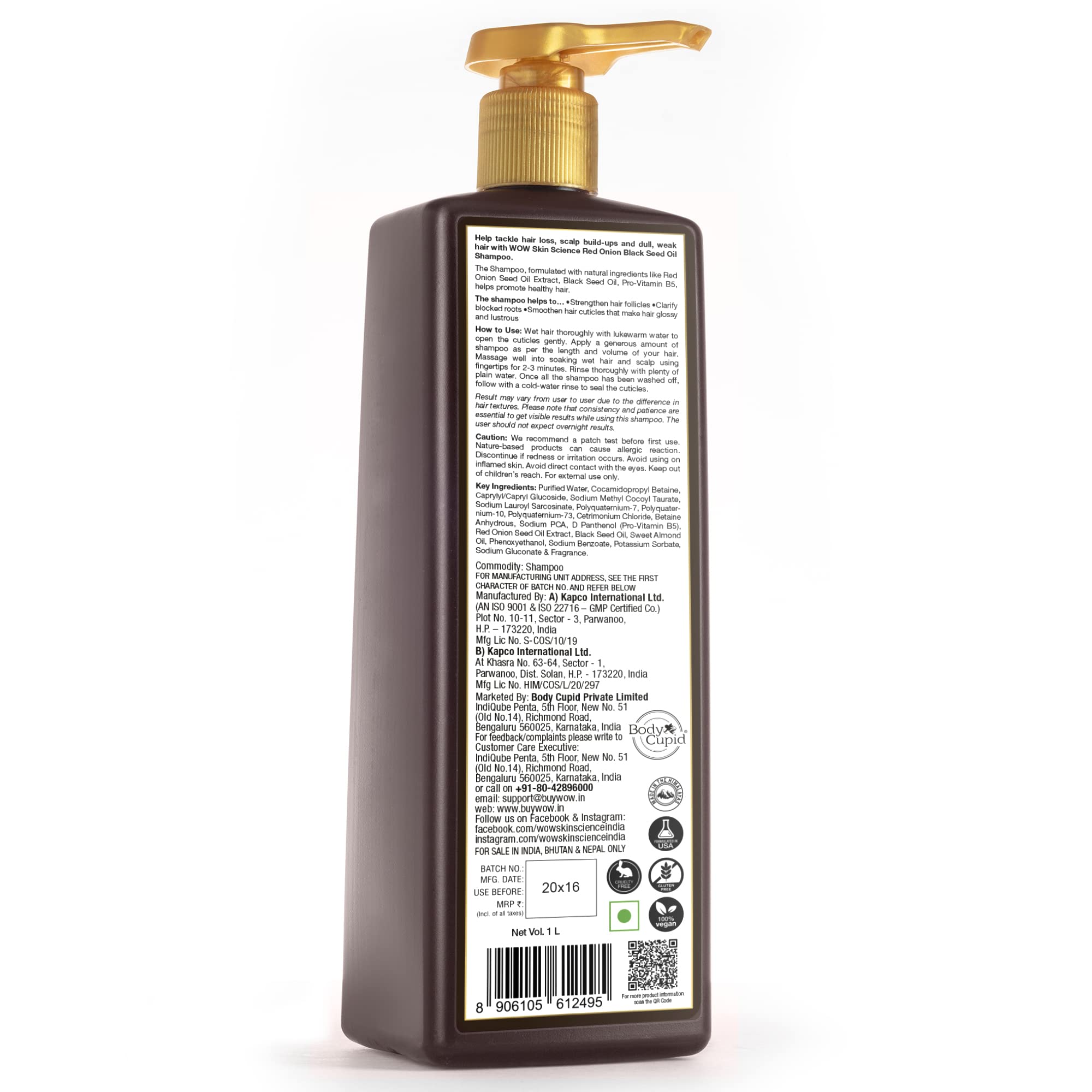 WOW Skin Science Onion Shampoo for Hair Growth and Hair Fall Control