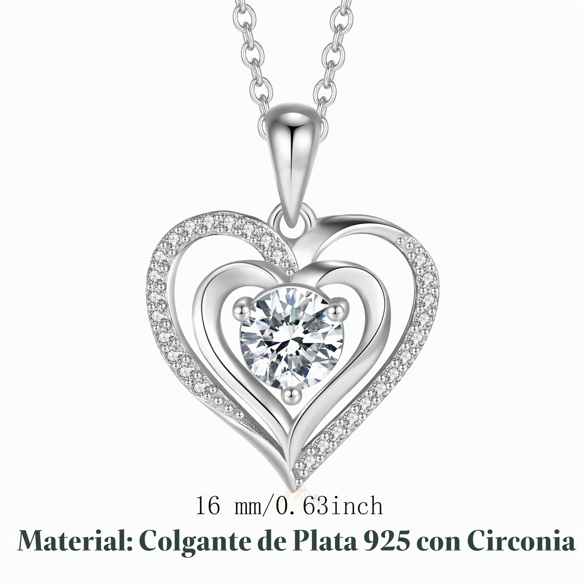 Jrêveinfini Collar Mujer Plata 925 con Circonita Brillante, Diseño de Nudo del Amor y Trébol de Cuatro Hojas, Collar Mujer Elegante para Regalo de San Valentín, Madre o Amiga