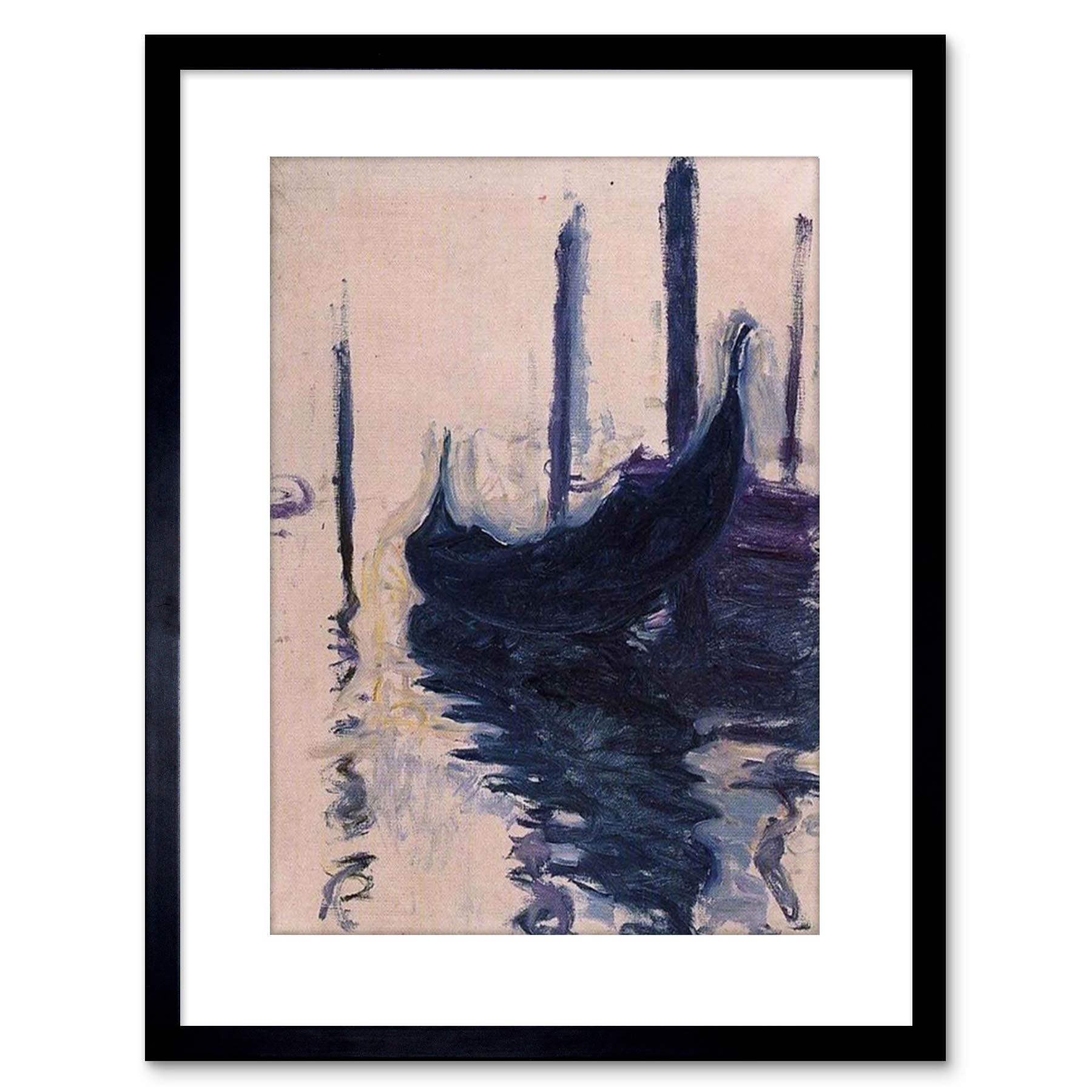 Wee Blue Coo Monet Gondola In Venice Old Master Painting Framed Wall Art Print