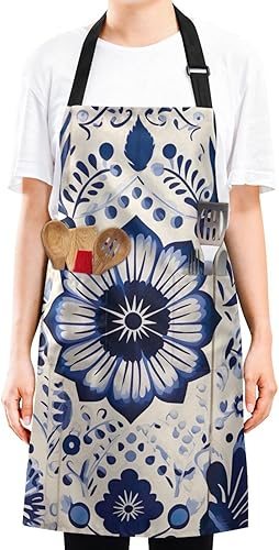Miniatura 9 de Violet Men - Delantales de barbacoa para hombre, delantales para cocinar, delantal de cocina impermeable, delantales para panaderos