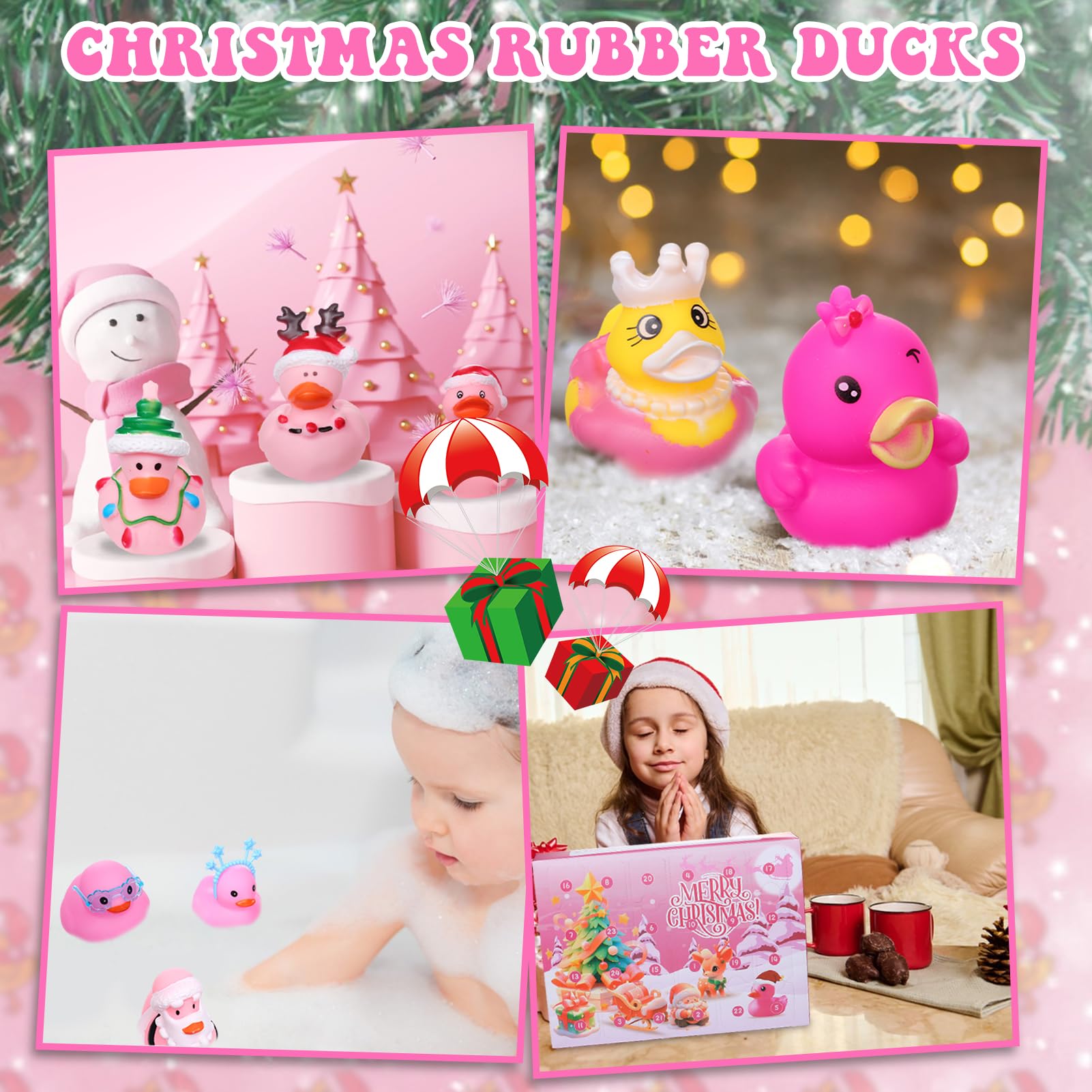 Antsparty Rubber Duck Advent Calendar 2025, 24 Days Christmas Countdown Calendar, Ducks Bath Toys Christmas Countdown for Boys Girls - Image 4