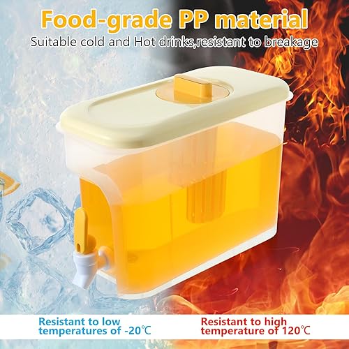 Miniatura 7 de Paquete de 2 dispensadores de bebidas para refrigerador, contenedor de bebidas líquidas de 1 galón con grifo para fiesta, dispensador de agua