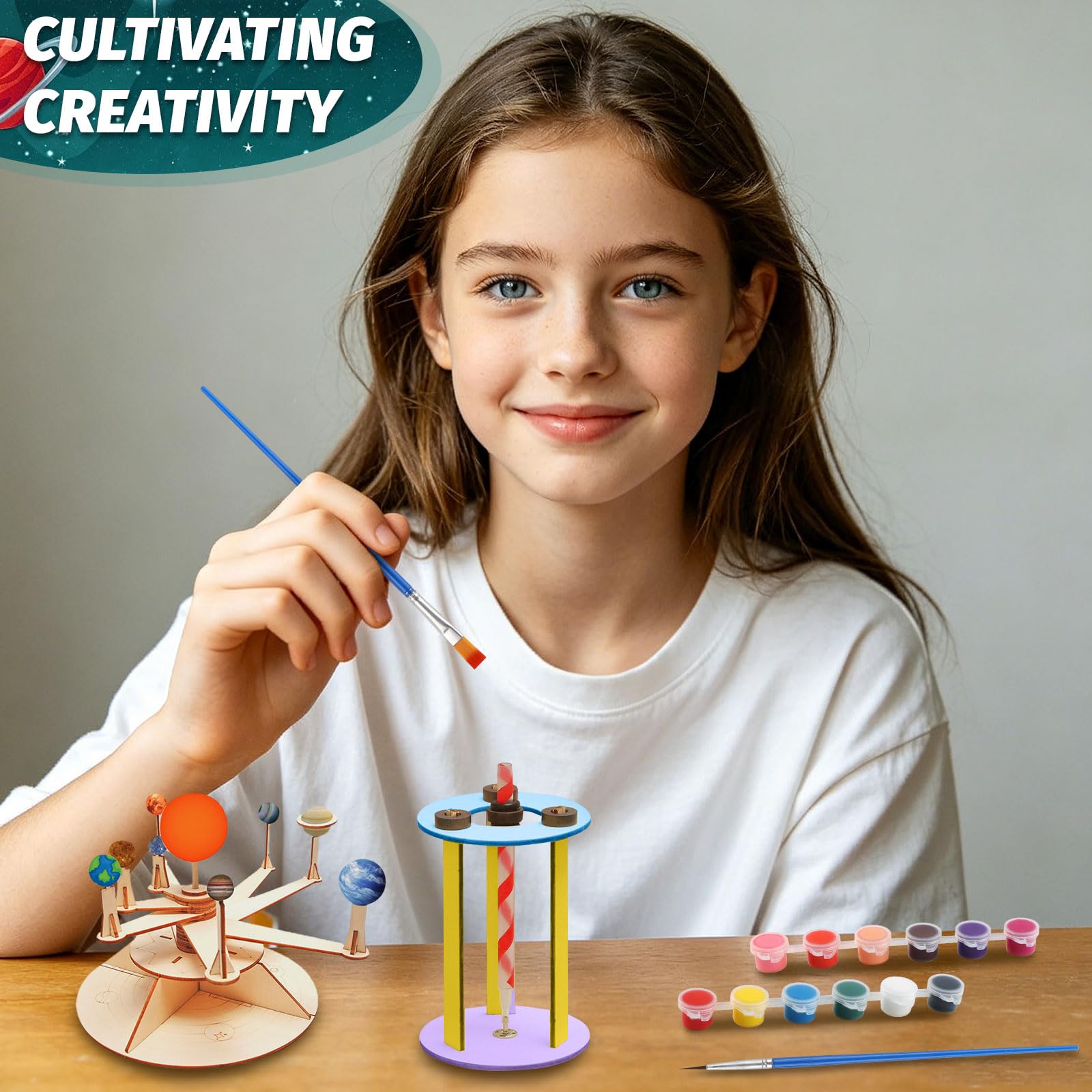 Experimentos para niños Set de 4, Kit de experimentos para niños de 8 a 14 años, Kit electrónico Stem DIY, Kit científico de Madera Puzzle 3D, Caja de experimentos Juguete Educativo Regalo para niños