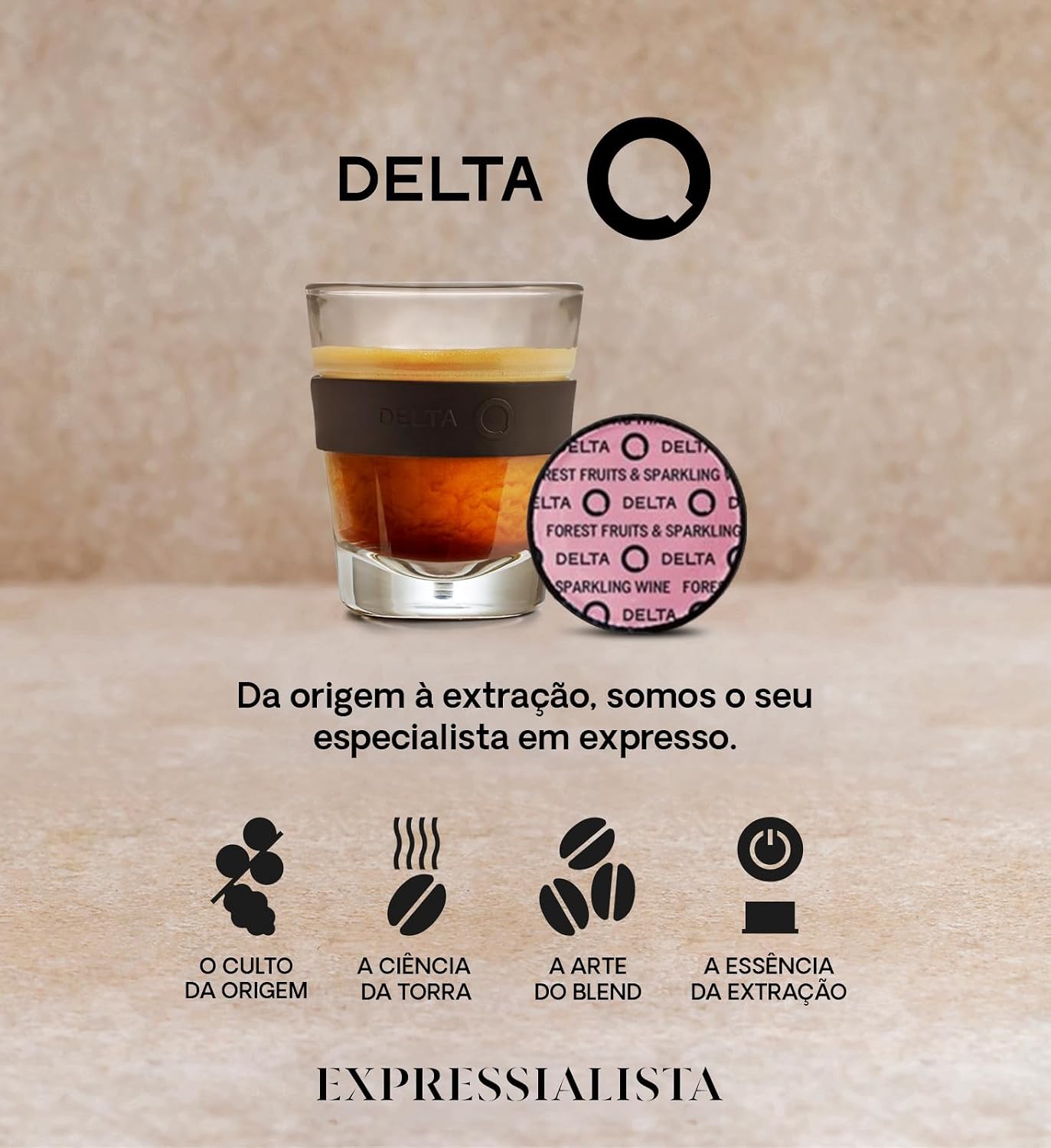 Cápsulas de Café Sabor Frutos Silvestres & Espumante Compatível Com Delta Q