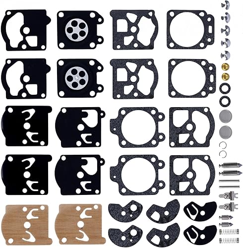 Miniatura 6 de Dalom Paquete de 2 piezas K10-WAT Kit de reconstrucción de carburador para WA WT Series 2 ciclos motosierra recortadora soplador de hojas Poulan