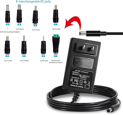 Miniatura 3 de Fuente de alimentación de 15 V 2 A CC Adaptador de corriente de 30 vatios AC DC 15 V Cable de alimentación 15 voltios 2 amperios de potencia de