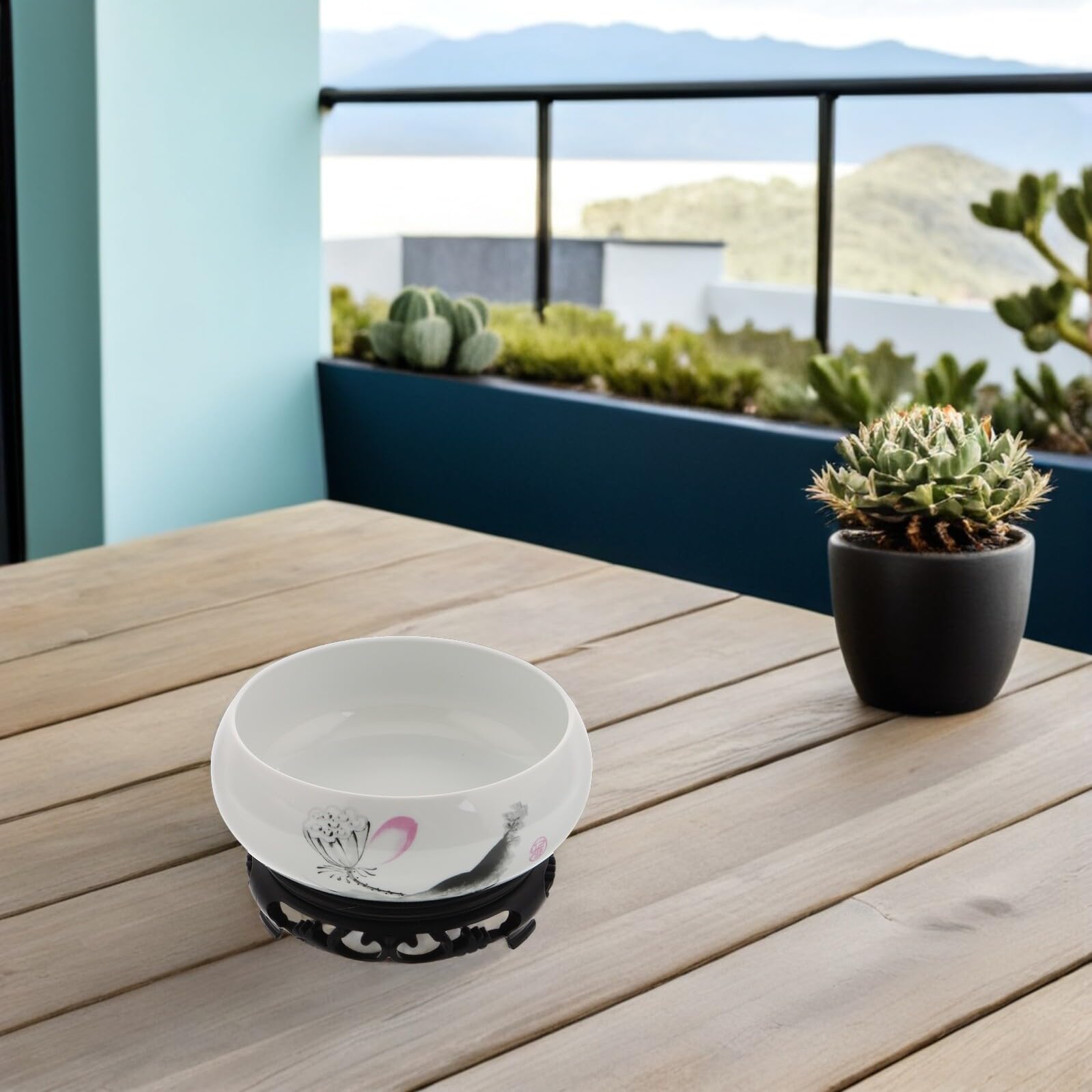 Ceramiczna Doniczka Hydroponiczna z Białej Porcelany z Kwiatem Lotosu bez Otworu z Plastikową Podstawą Stylowy Planter Do Wnętrz Idealna Narcyzy i Wodne