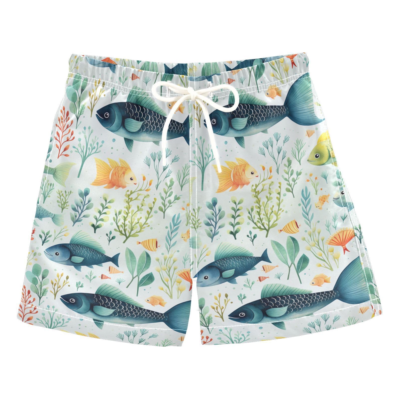 senya Seaweed Fish Boys Swim Trunks Toddler Shorts Swimwear Boardshorts Multicoloured