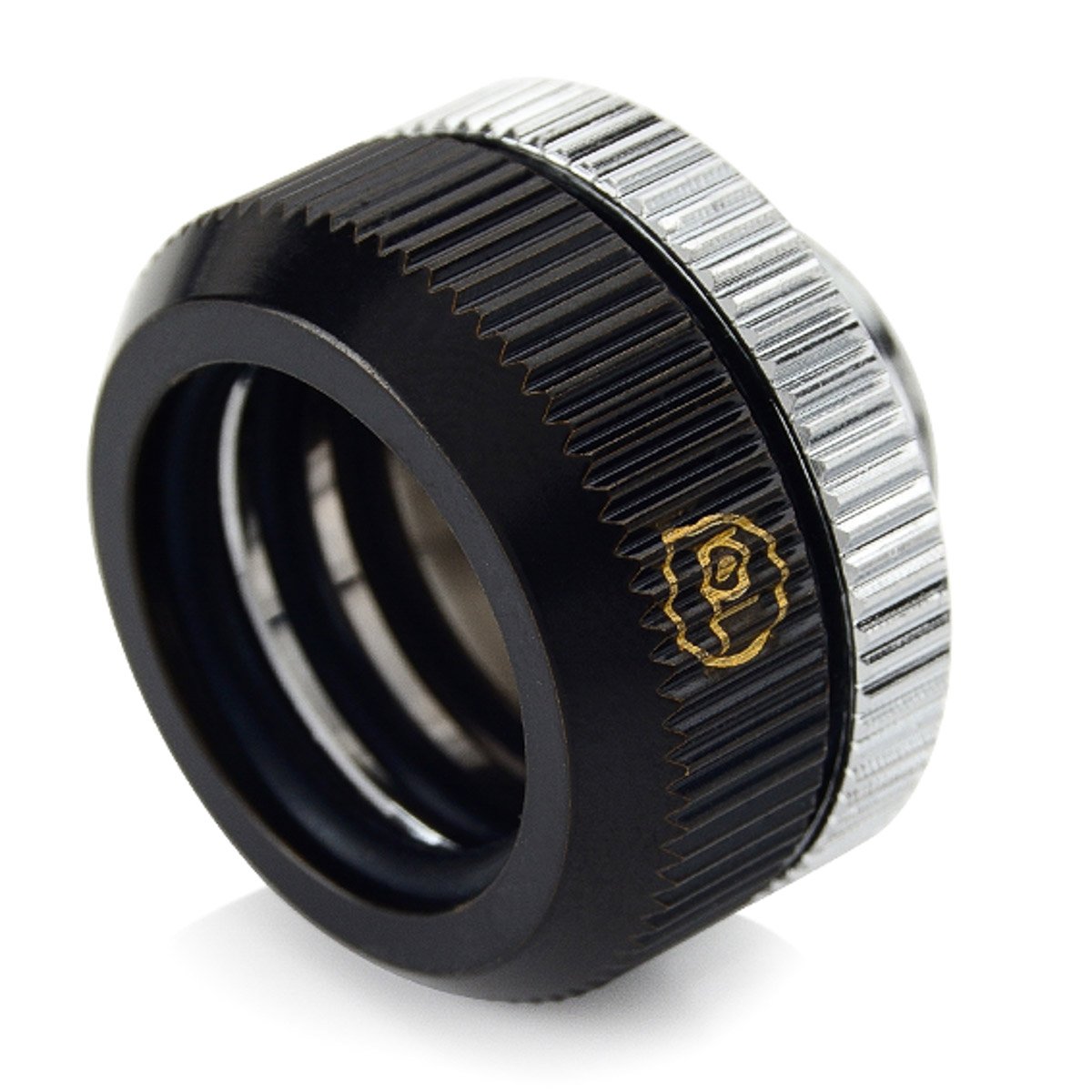 Bitspower Touchaqua G1/4" Dual O-Ring Tighten Fitting for 16mm OD Hard Tubing, Glorious Black, 2-Pack