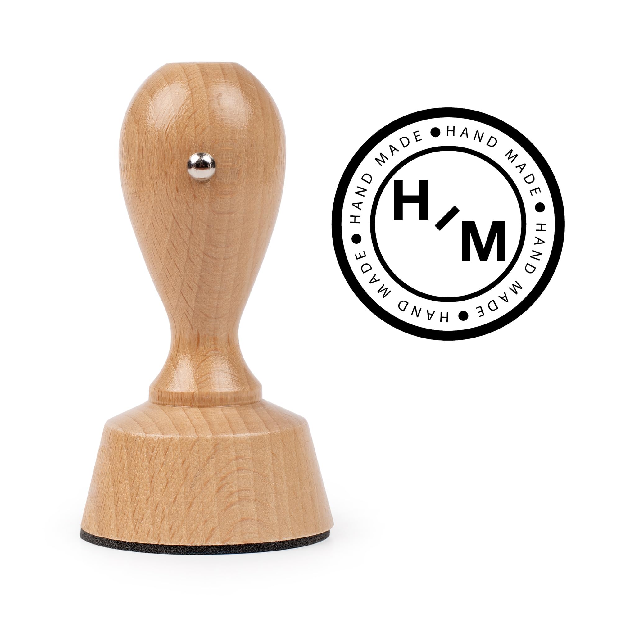 Personalized Custom Rubber Logo Stamp | Upload Your Custom Artwork | Self-Inking or European Hand Style | Ideal for Business Branding (Round Logo