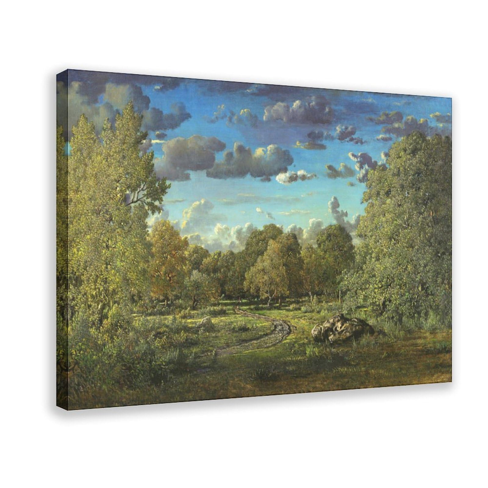 Dfjyjfgjj Theodore Rousseau,A Clearing In The Forest Of Fontainebleau Canvas Poster And Wall Art Picture Print Modern Family Bedroom Decor 16" L X 24" W